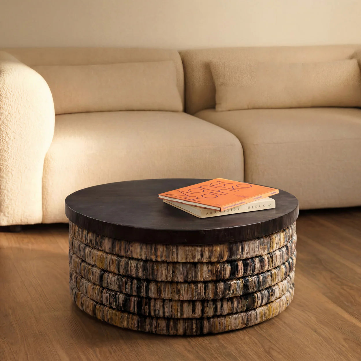 MAGANI COUCHTISCH AUS ABACA (SCHWARZ/GRAU)