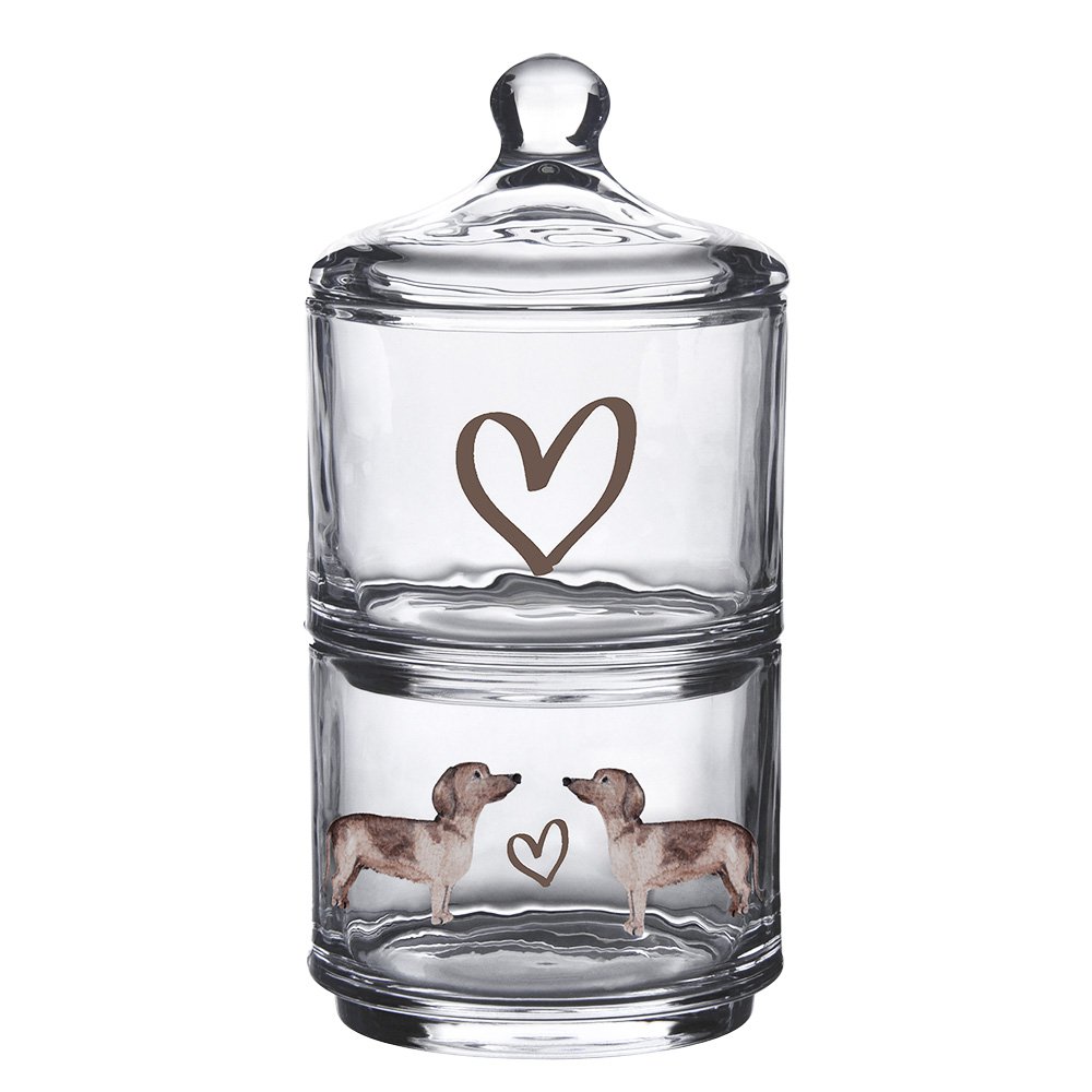 VORRATSGLAS DACKEL MIT 2 EBENEN - 21cm