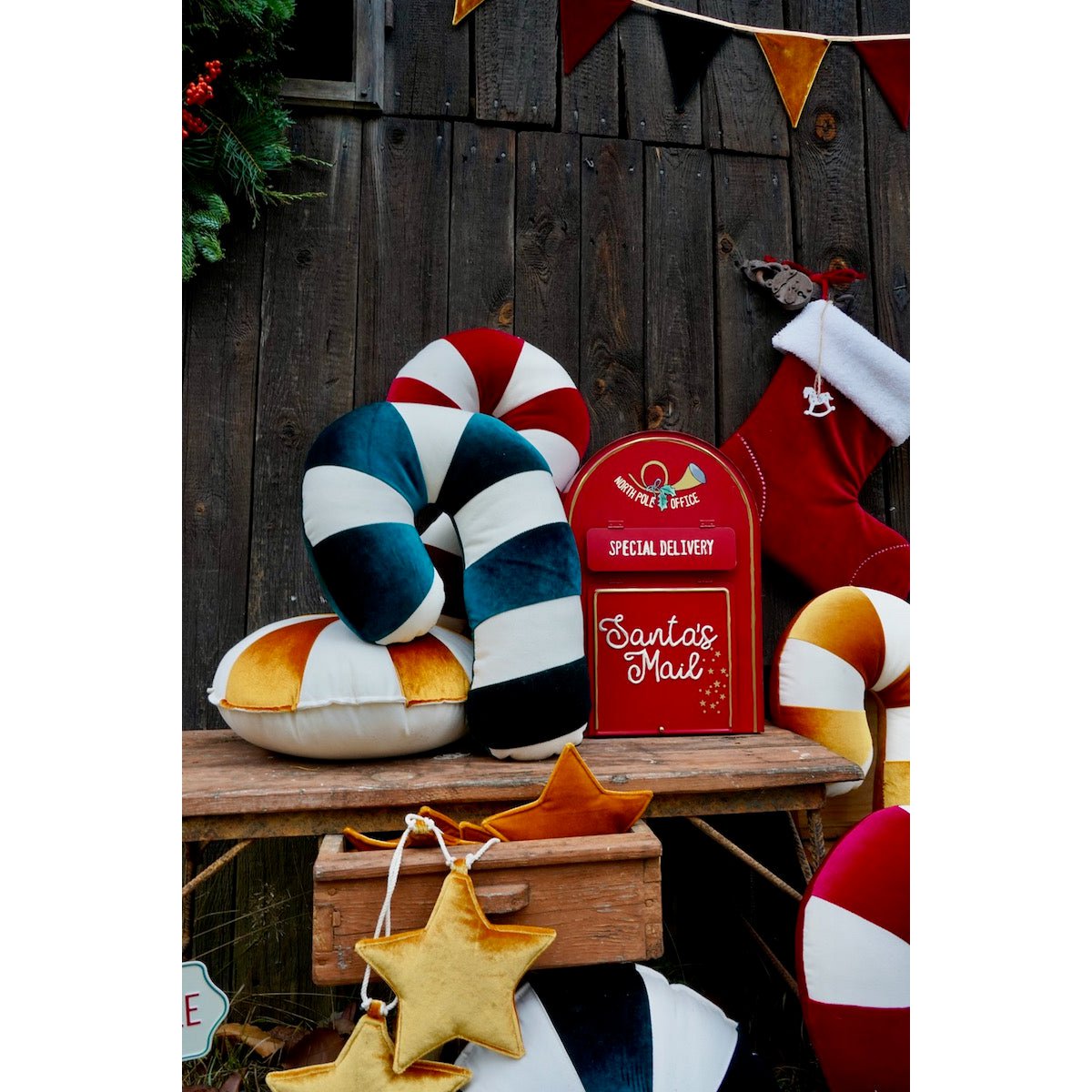 ZUCKERSTANGENKISSEN (GRÜN/WEIẞ) - 45cm