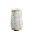 LÄNGLICHE TERRAKOTTA-VASE (GRAU) - 22cm