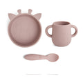 SILIKONGESCHIRR-SET GIRAFFE (ROSA) - 3Stk.