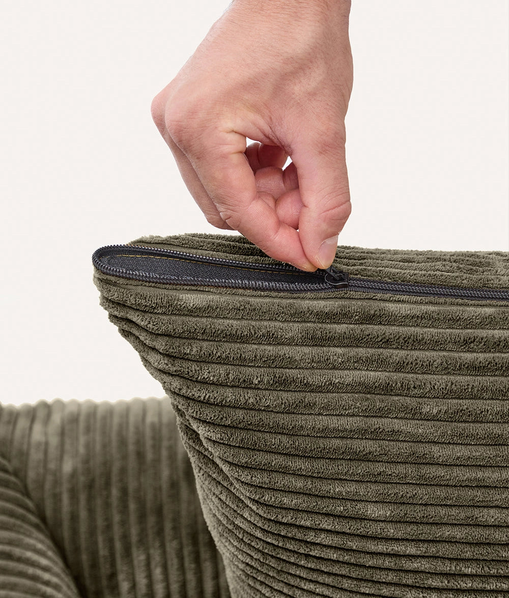 SNOZY HUNDEBETT AUS CORD (GRÜN)