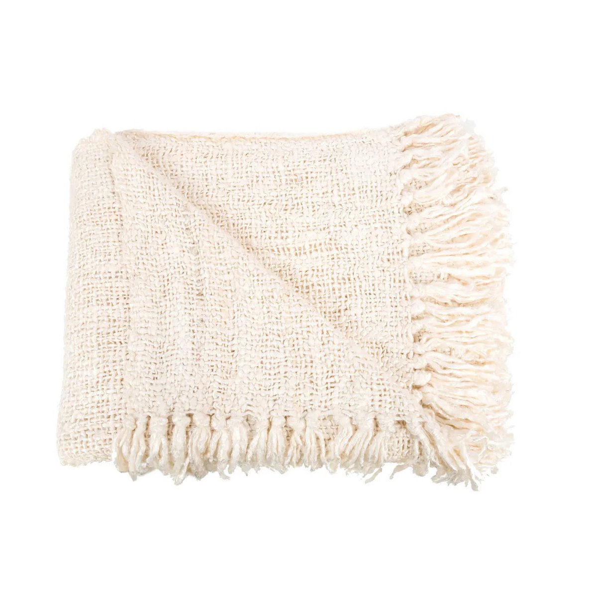 HANDGEWEBTER BAUMWOLLPLAID (BEIGE)