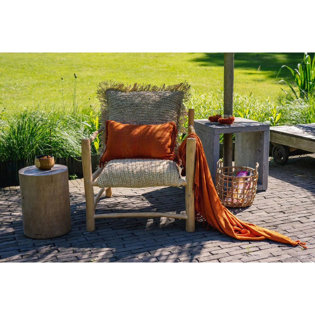 HANDGEWEBTER SAMTPLAID (ORANGE)