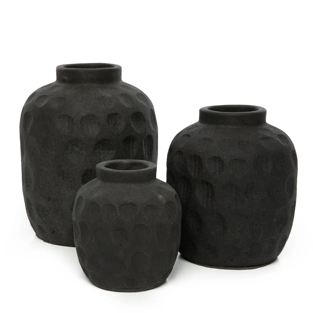 TERRAKOTTA VASE (SCHWARZ) - 18cm