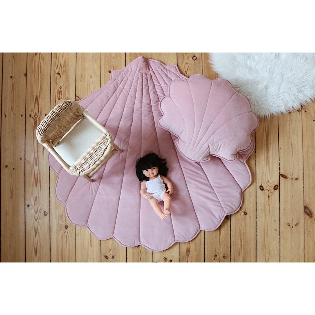 SAMT-MUSCHELKISSEN (ROSA) - 60cm