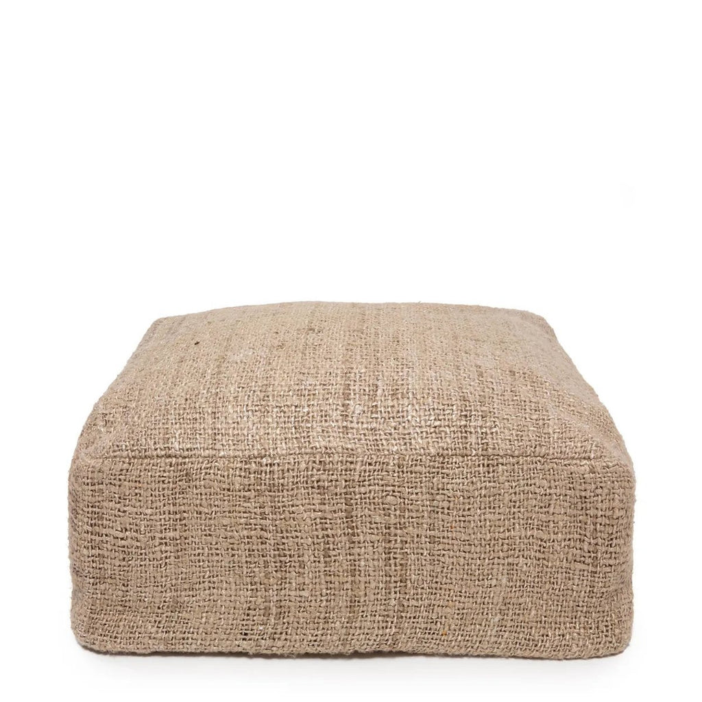 HANDGEWEBTER POUFFE (BEIGE)