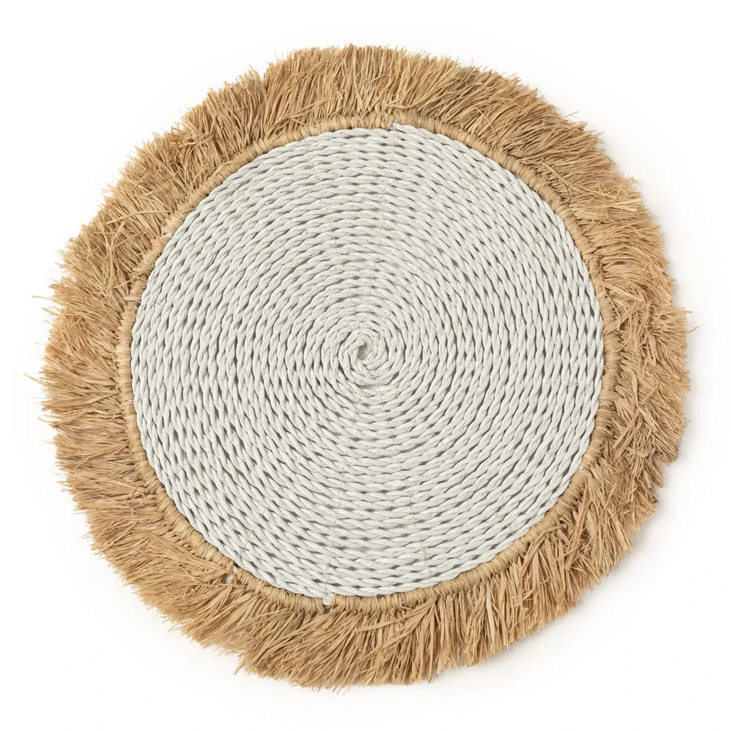 SEEGRAS RAFFIA TISCHUNTERLAGE (WEIß) - 45cm