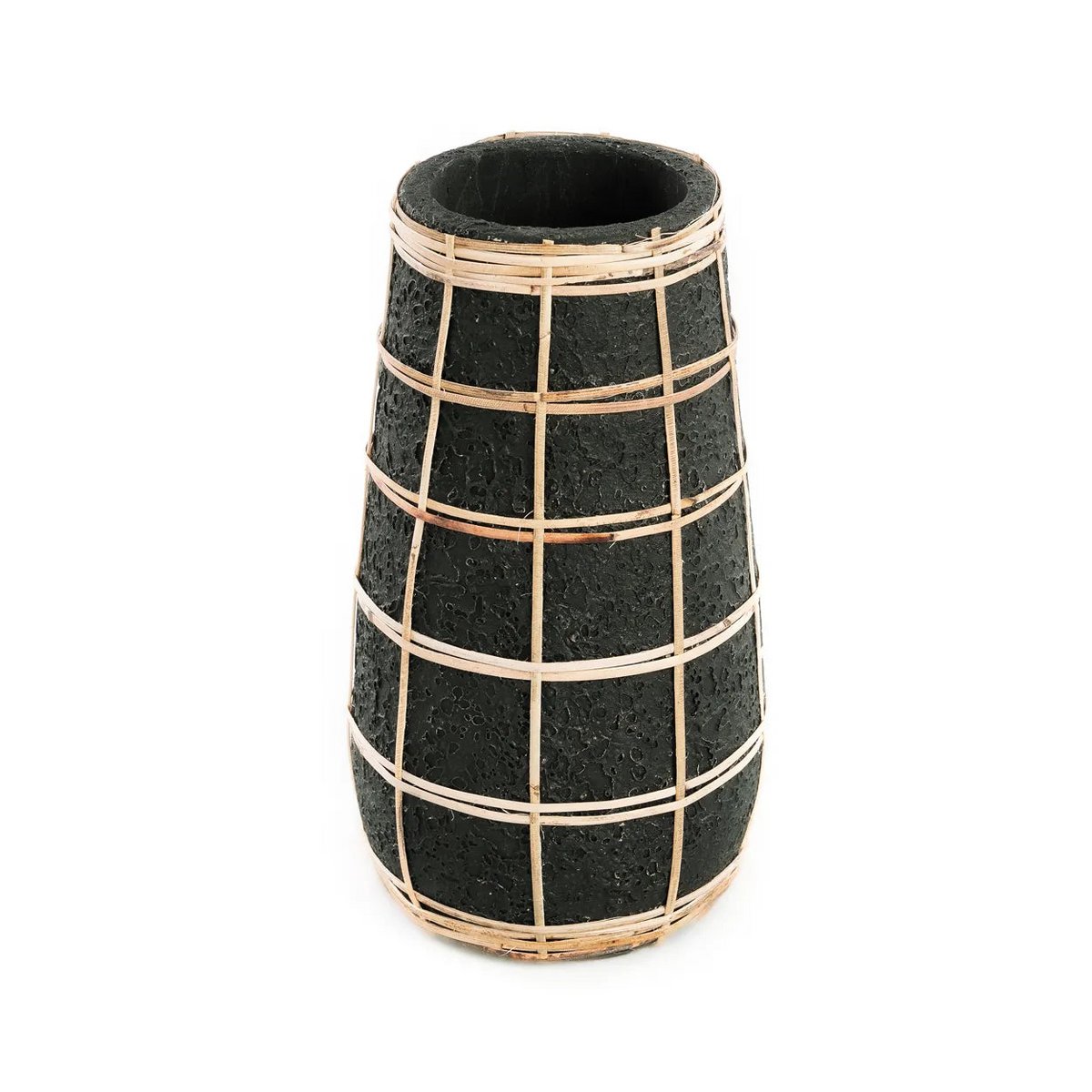 LÄNGLICHE TERRAKOTTA-VASE (GRAU) - 26cm