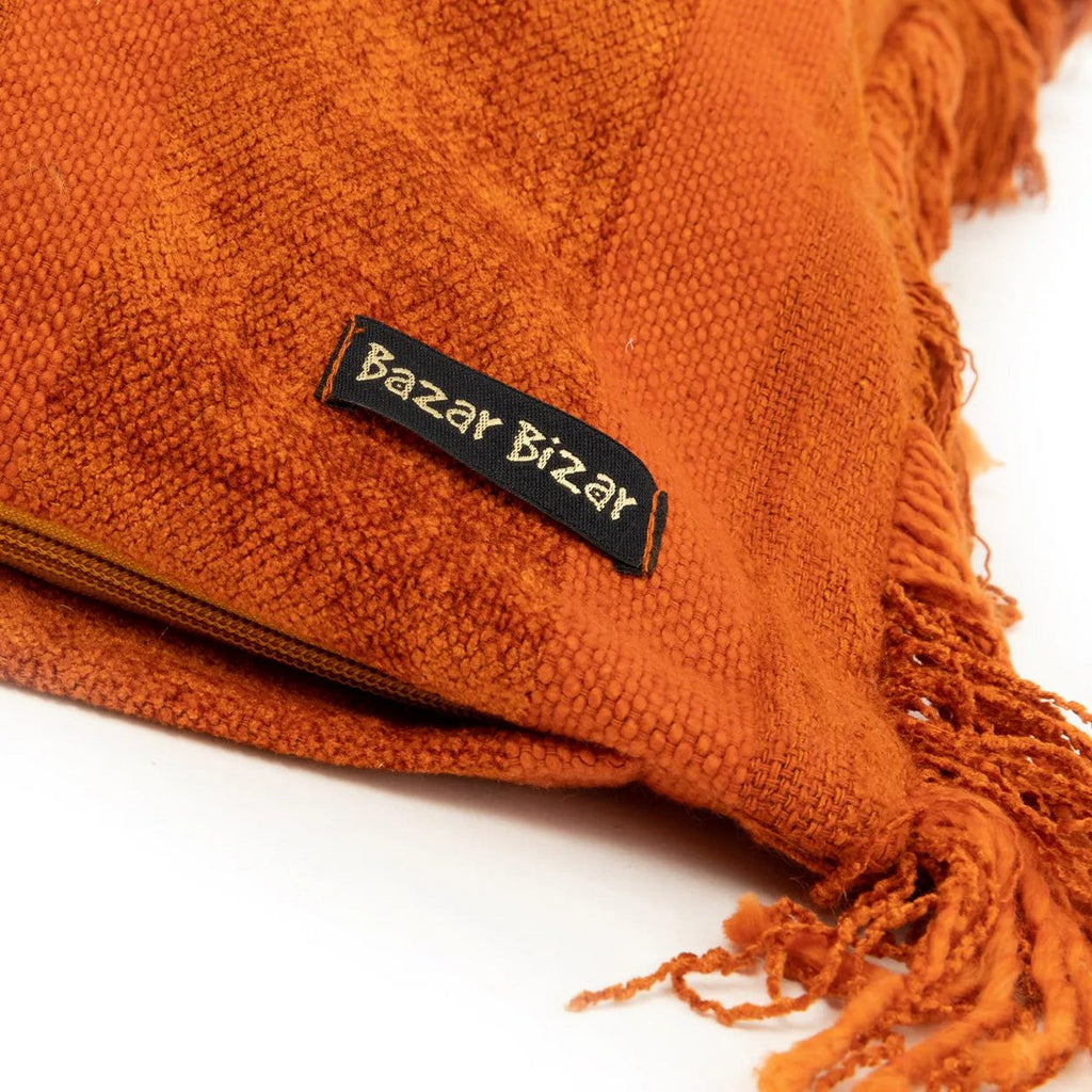 HANDGEWEBTER KISSENBEZUG (ORANGE) - 60 x 60cm