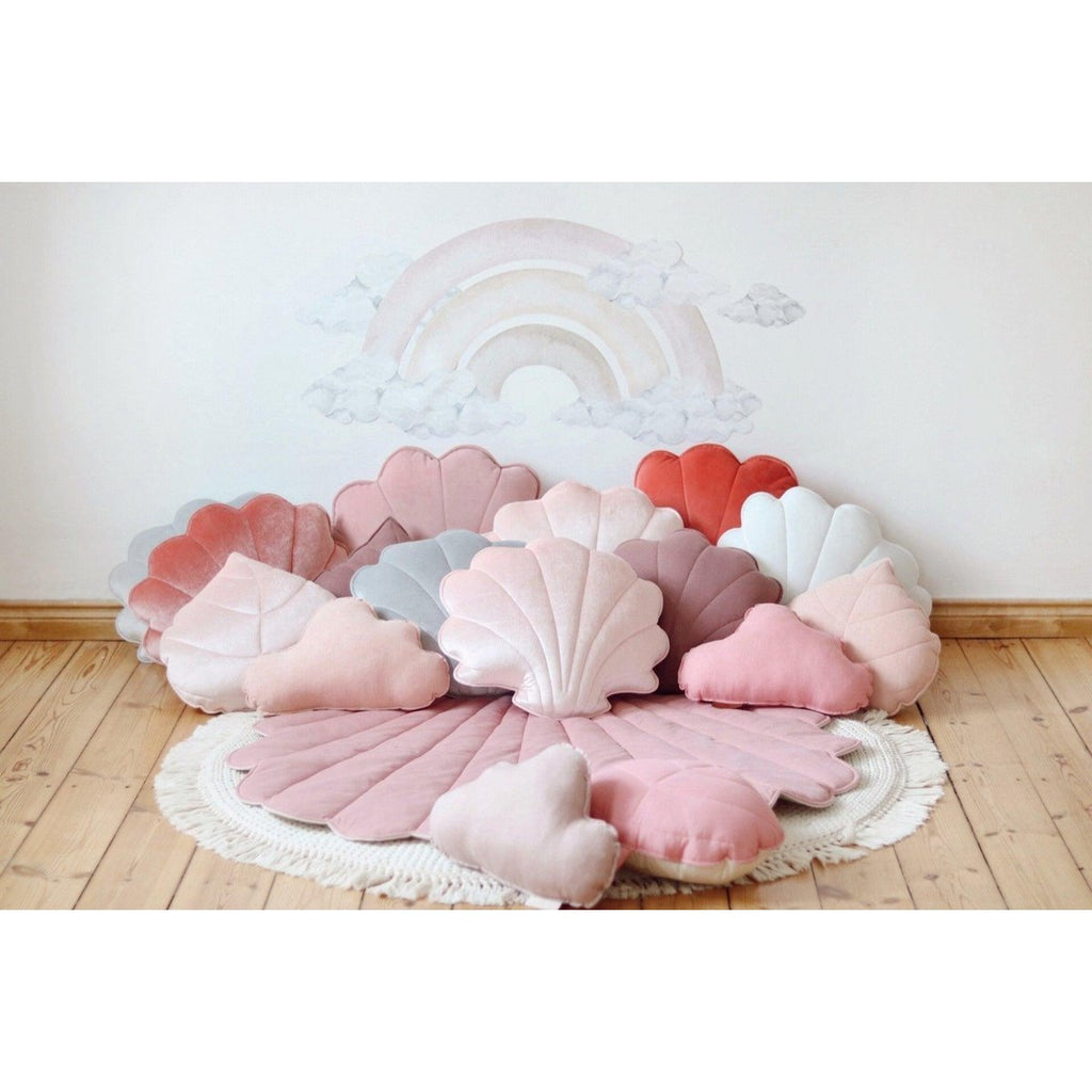 SAMT-MUSCHELKISSEN (ROSA) - 60cm