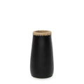 TERRAKOTTA VASE MIT BASTDETAIL (SCHWARZ) - 26cm