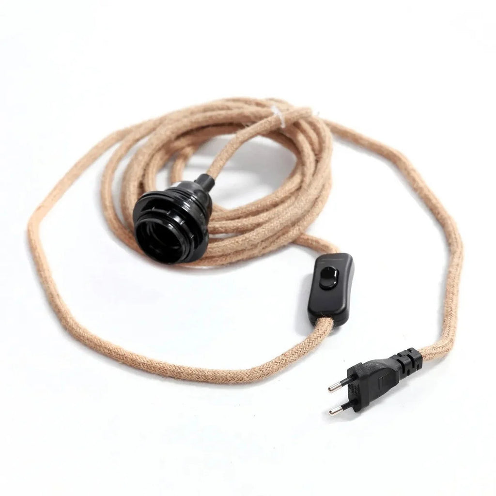 LAMPENFASSUNG FÜR STECKDOSE (NATURAL/SCHWARZ)