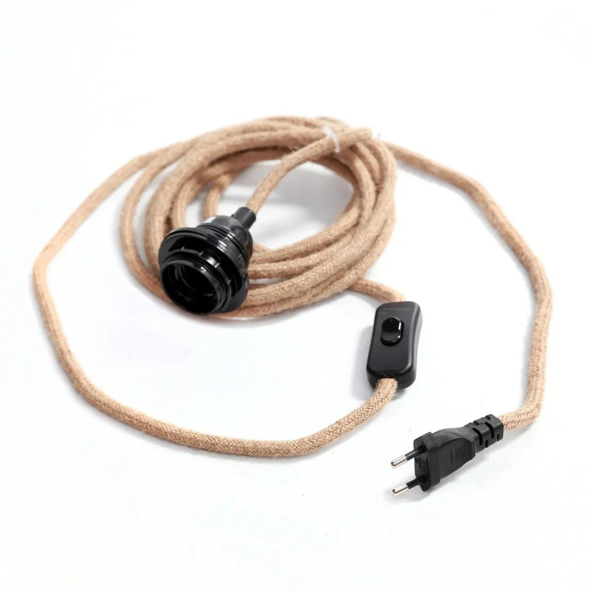 LAMPENFASSUNG FÜR STECKDOSE (NATURAL/SCHWARZ)