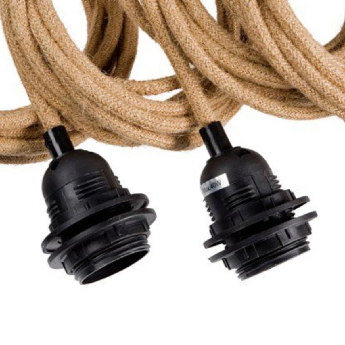 DECKEN-LAMPENFASSUNG (NATURAL/SCHWARZ) - 5 STÜCK