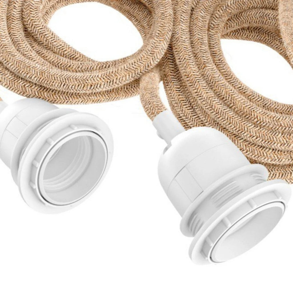 DECKEN-LAMPENFASSUNG (NATURAL/WEIß) - 3 STÜCK