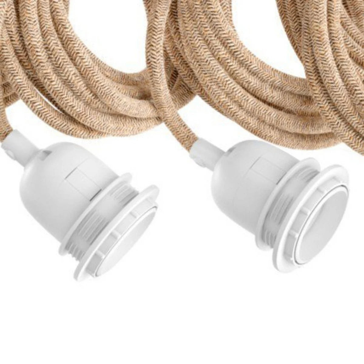 DECKEN-LAMPENFASSUNG (NATURAL/WEIß) - 5 STÜCK