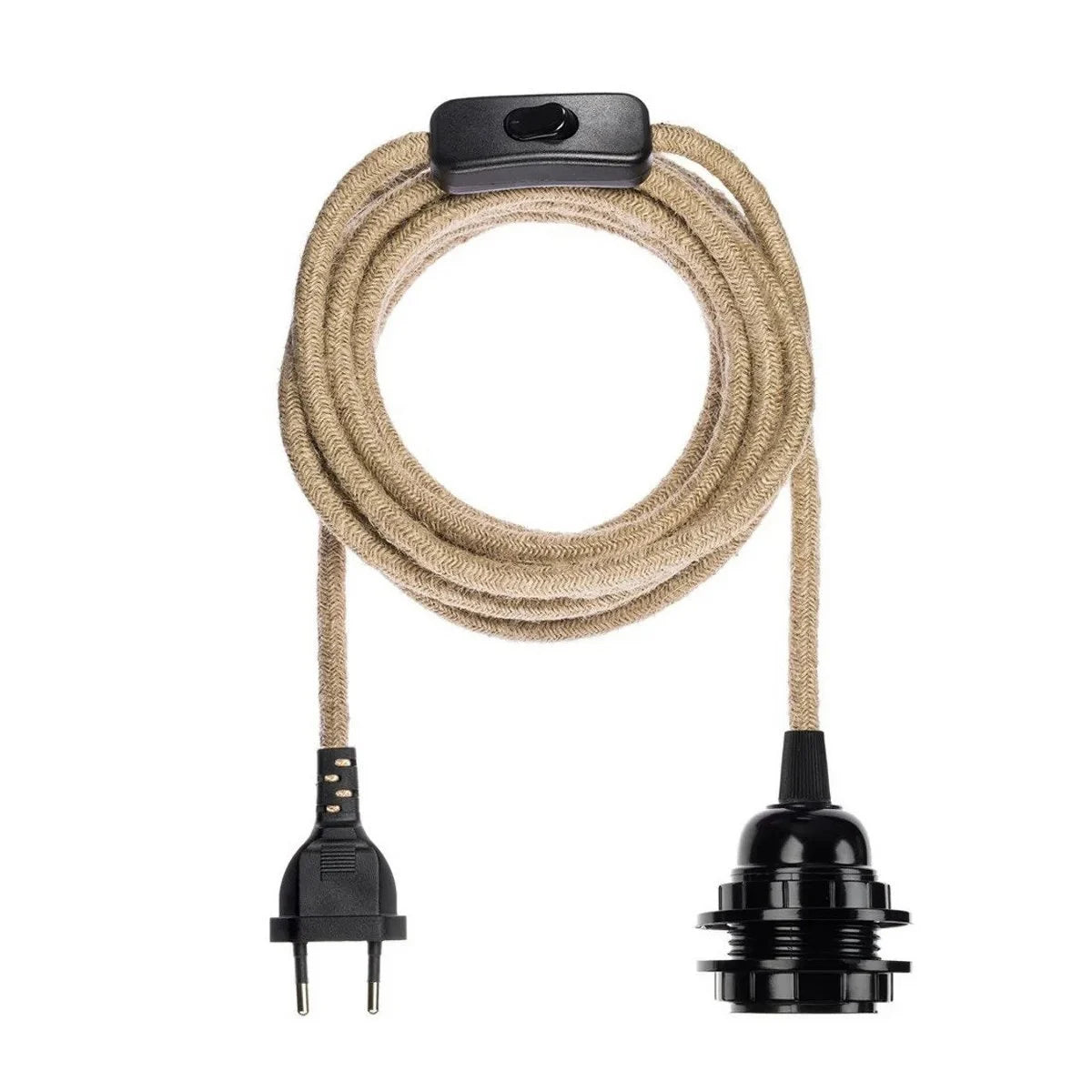 LAMPENFASSUNG FÜR STECKDOSE (NATURAL/SCHWARZ)