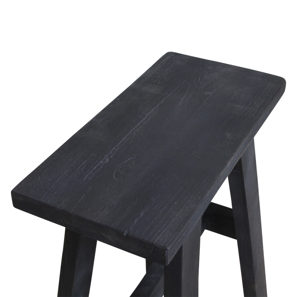 BANK AUS RECYCELTEM HOLZ (SCHWARZ) - 45cm