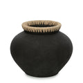 VASE MIT BASTDETAILS (SCHWARZ) - 27cm