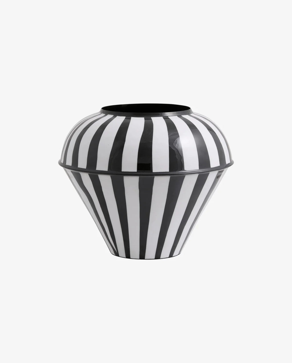 VASE SCHWARZ/WEIß GESTREIFT - 25cm