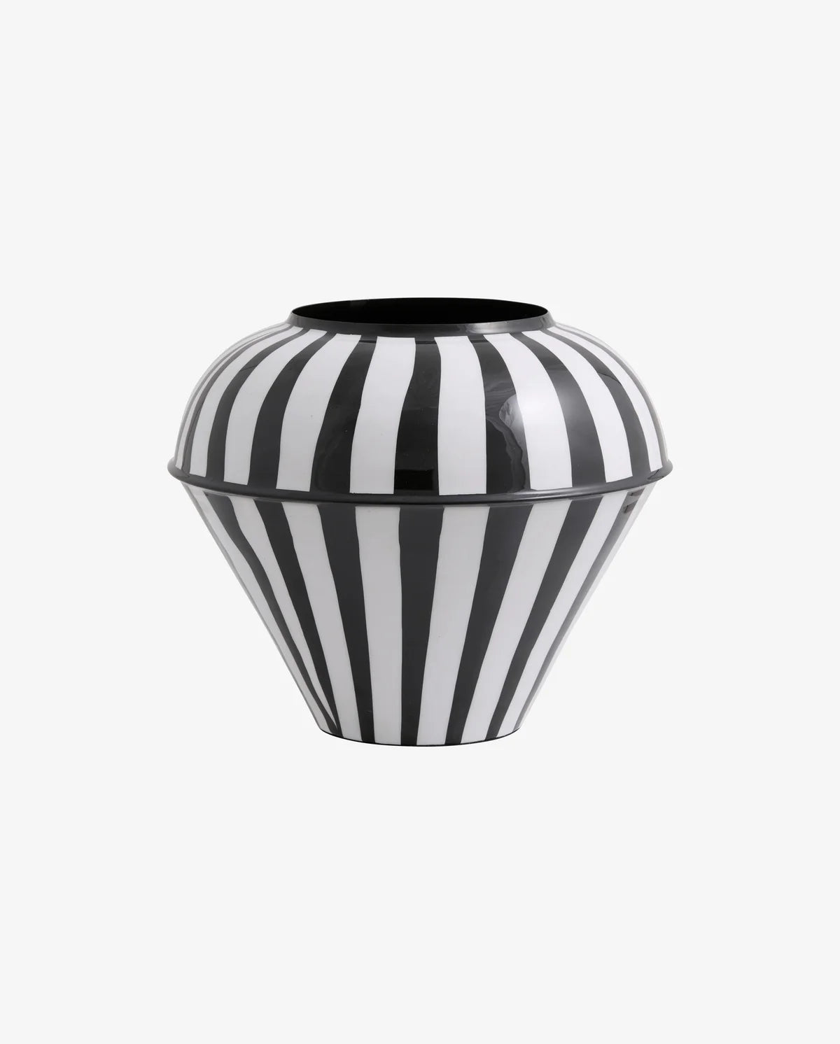 VASE SCHWARZ/WEIß GESTREIFT - 25cm