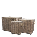 Weidenkorb mit Rollen eckig 3er-Set