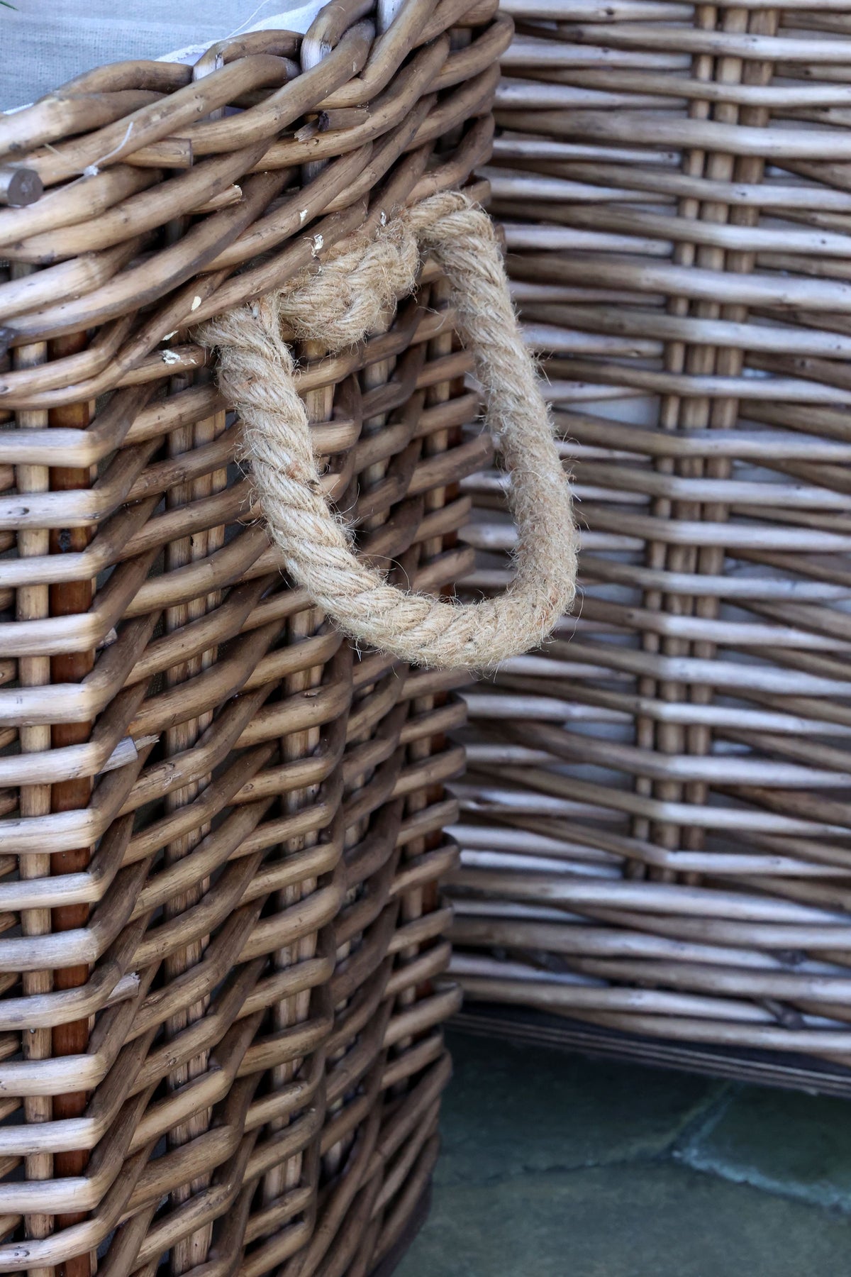 Weidenkorb mit Rollen eckig 3er-Set