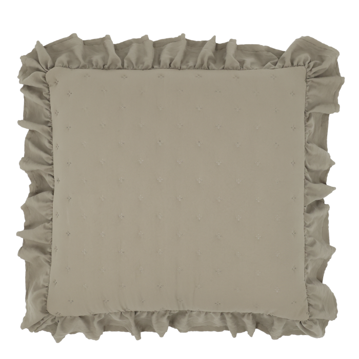 AIX SOFT KISSENBEZUG MIT RÜSSCHEN (OLIVE) - 50x50cm