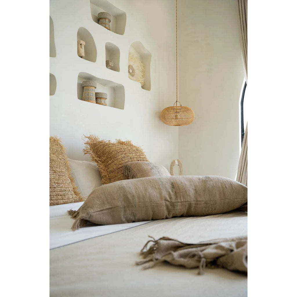 HANDGEWEBTER KISSENBEZUG (BETONSAMT) - 35 x 100cm