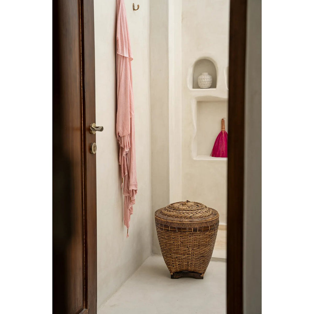 KOLONIALER RATTAN-AUFBEWAHRUNGSKORB - 45cm