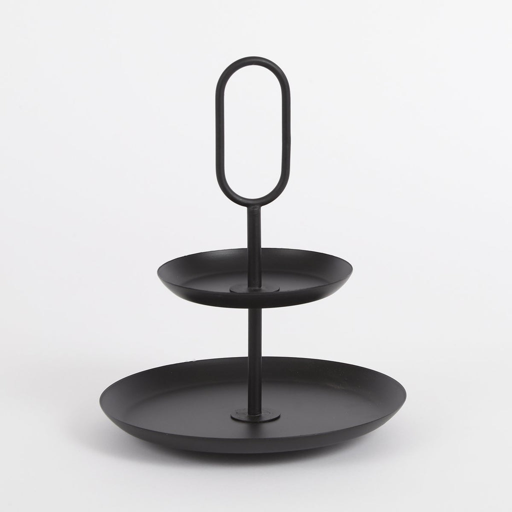 RAMA ETAGERE MIT 2 EBENEN (SCHWARZ) - 36cm