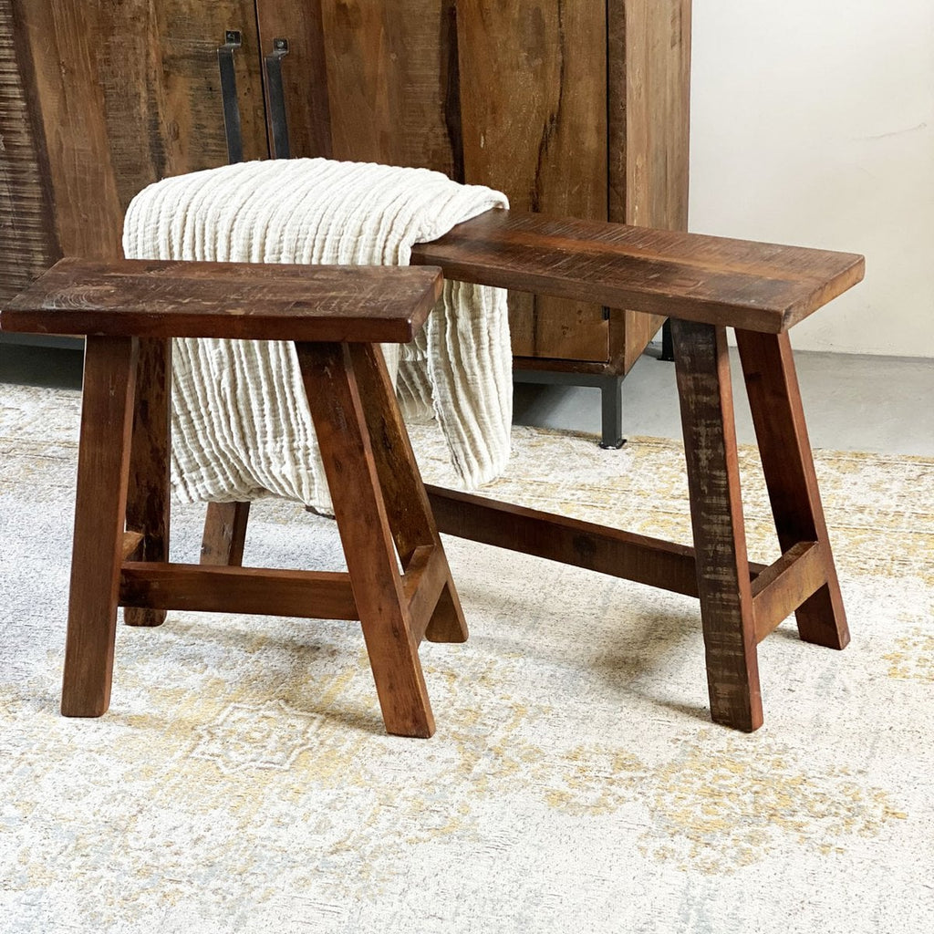BANK AUS RECYCELTEM HOLZ - 45cm