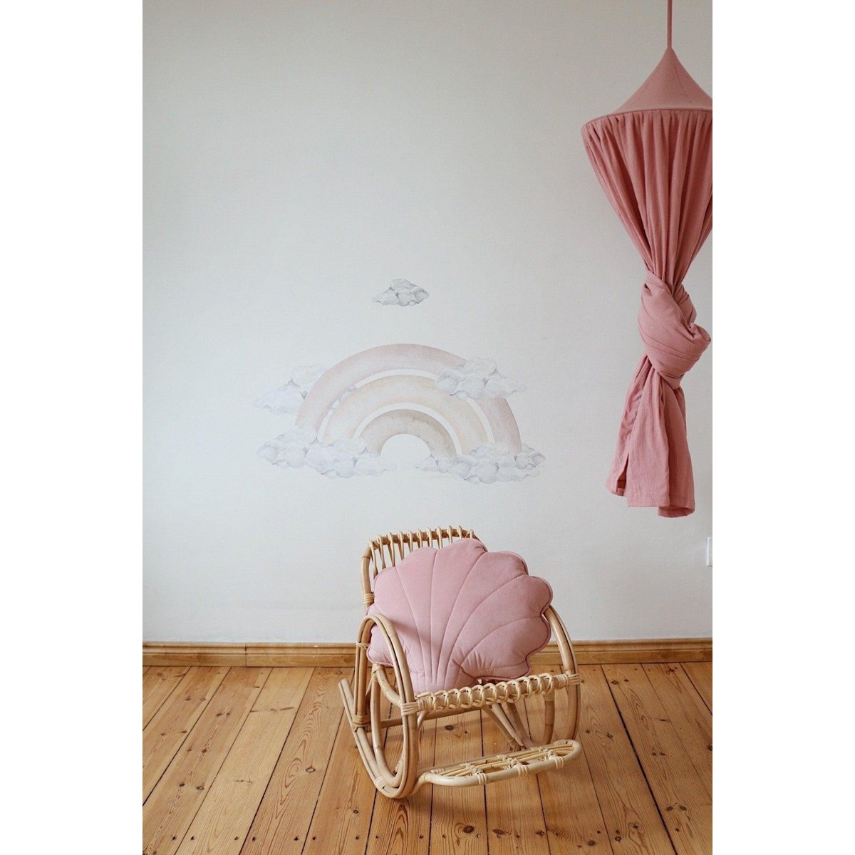 SAMT-MUSCHELKISSEN (ROSA) - 60cm