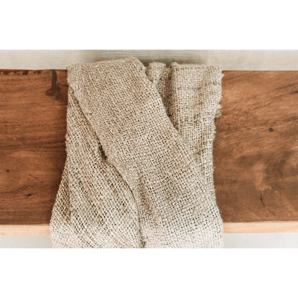 HANDGEWEBTER BAUMWOLLPLAID (BEIGE)