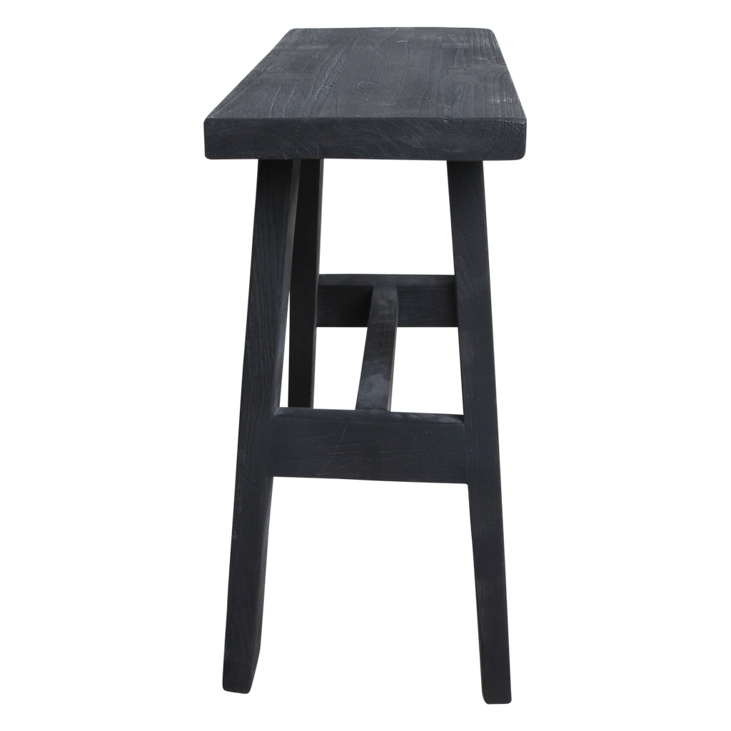 BANK AUS RECYCELTEM HOLZ (SCHWARZ) - 45cm
