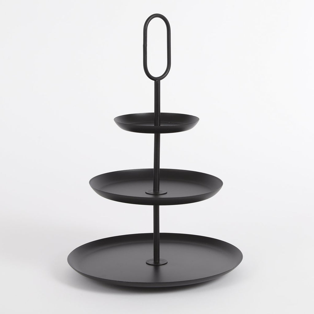 RAMA ETAGERE MIT 3 EBENEN (SCHWARZ) - 55cm