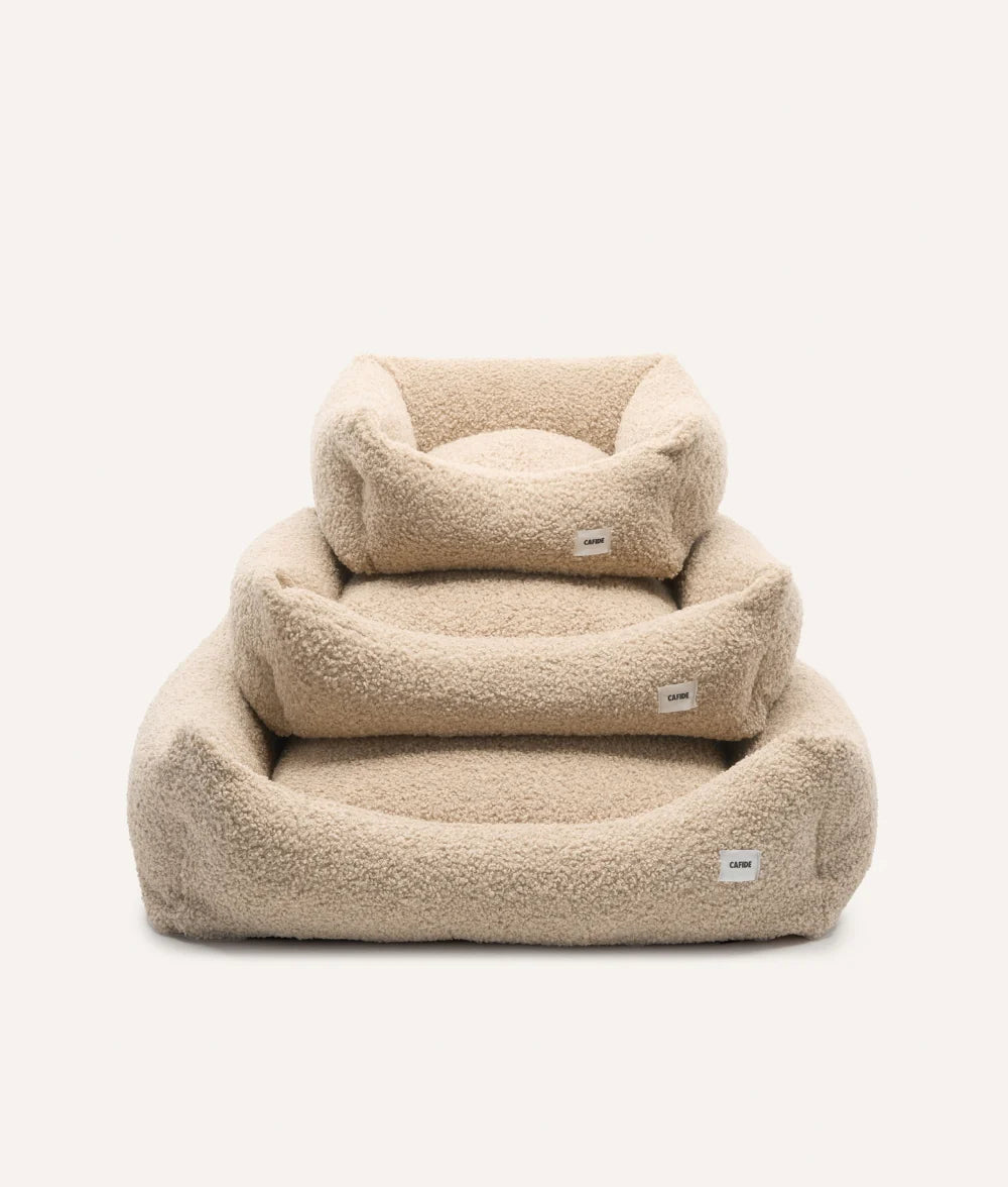 SNOZY HUNDEBETT MIT TEDDYFELL (BEIGE)