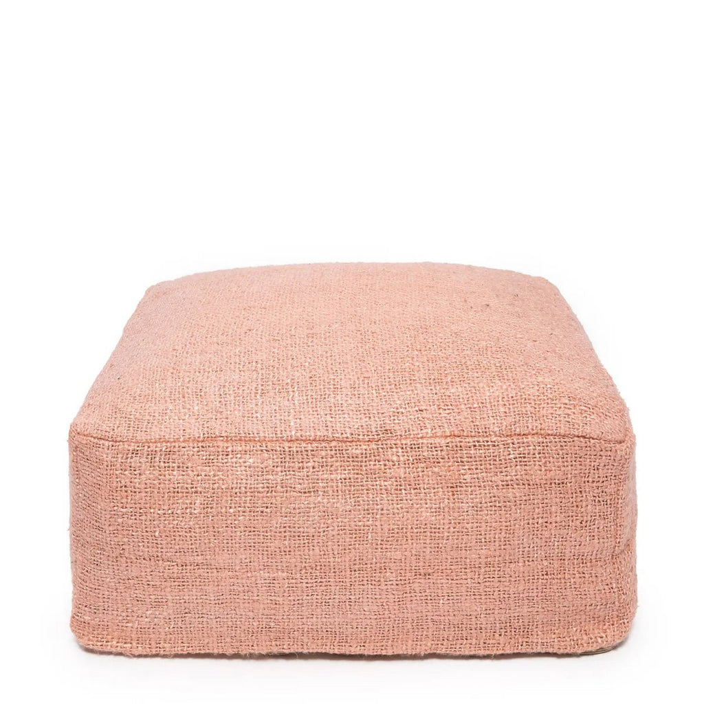 HANDGEWEBTER POUFFE (LACHSROSA)