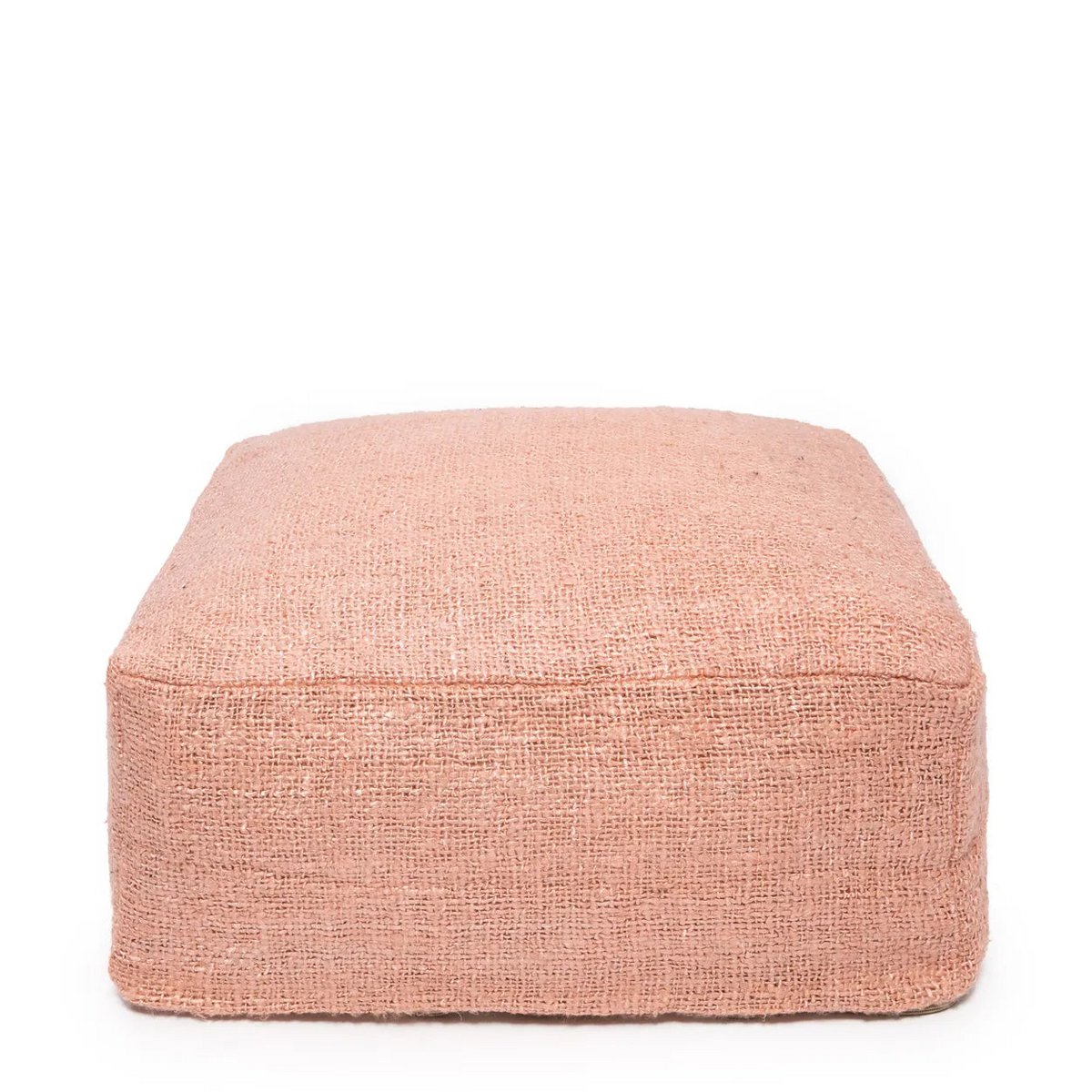 HANDGEWEBTER POUFFE (LACHSROSA)
