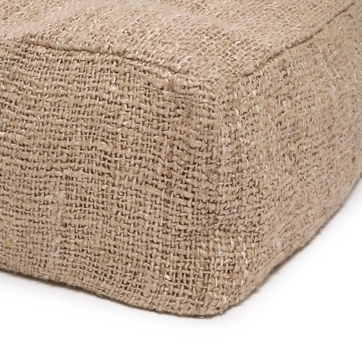 HANDGEWEBTER POUFFE (BEIGE)