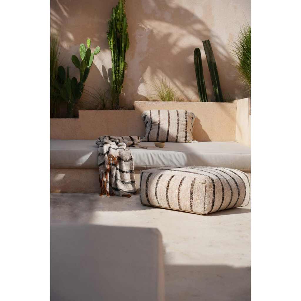 SITZPOUF (BOHEMIAN WEIß SCHWARZ)