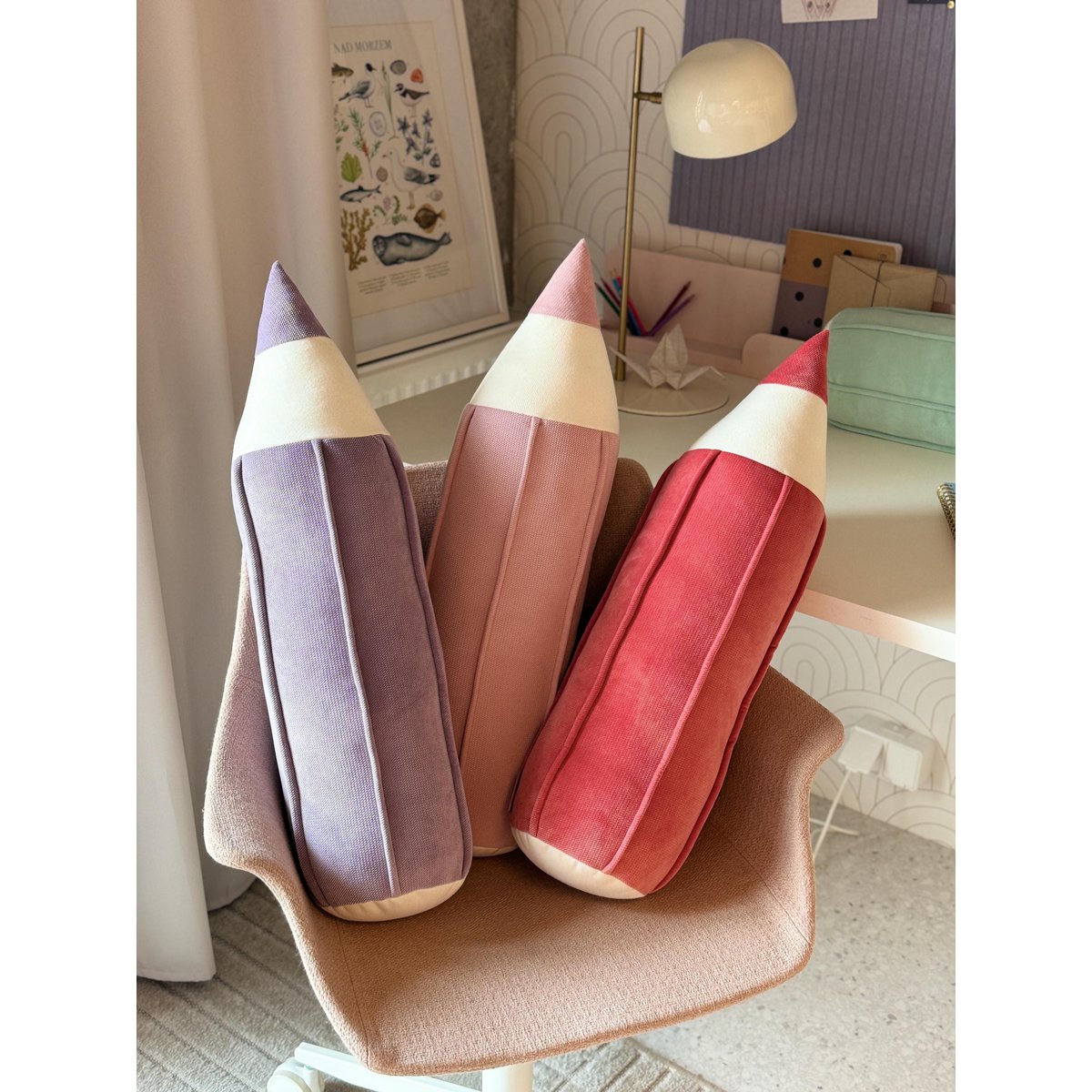 SAMTKISSEN BUNTSTIFT (LILA) - 60cm