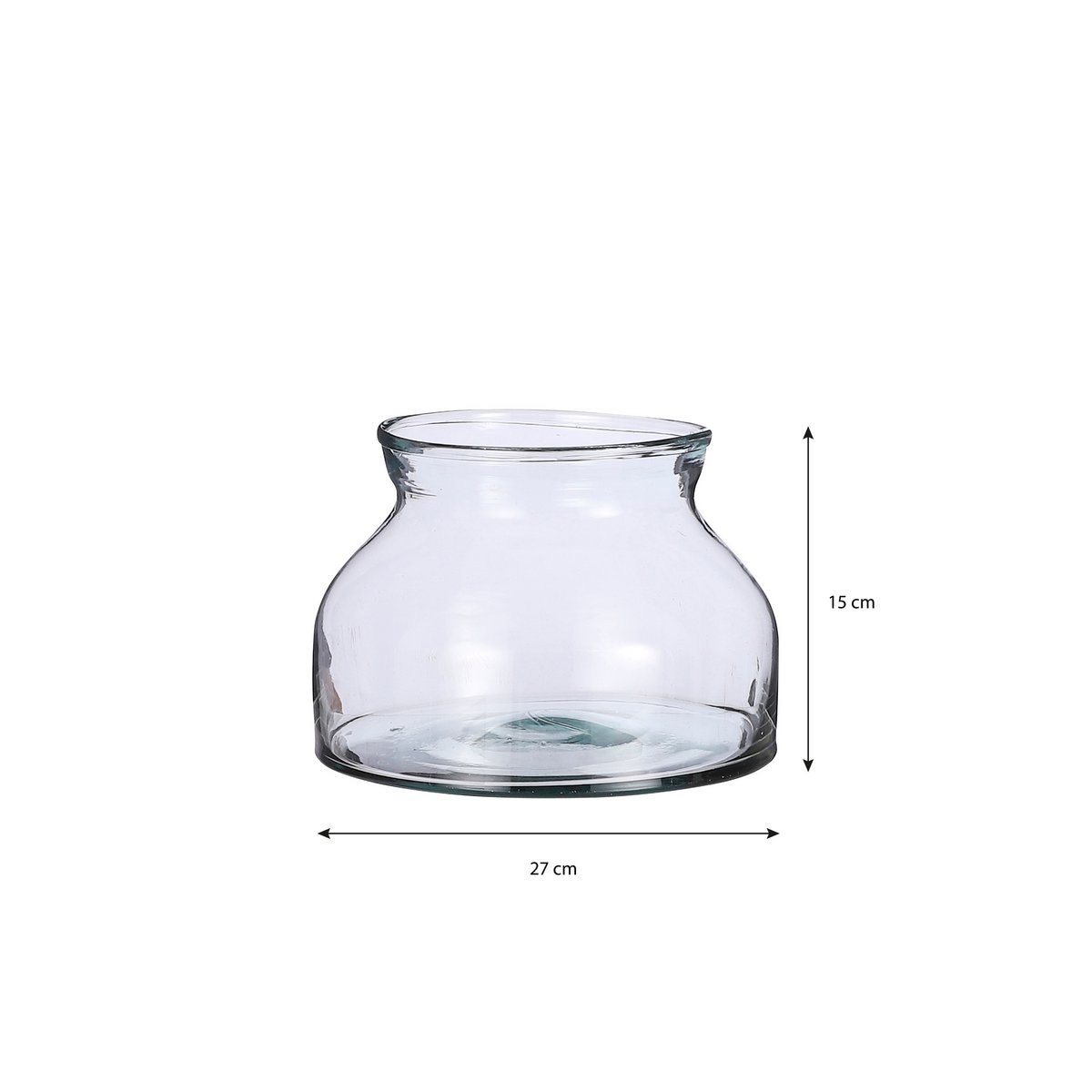 VIVENNE VASE AUS RECYCELTEM GLAS - Ø27cm