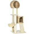 KATZEN KRATZBAUM MIT RATTAN-HÄUSCHEN