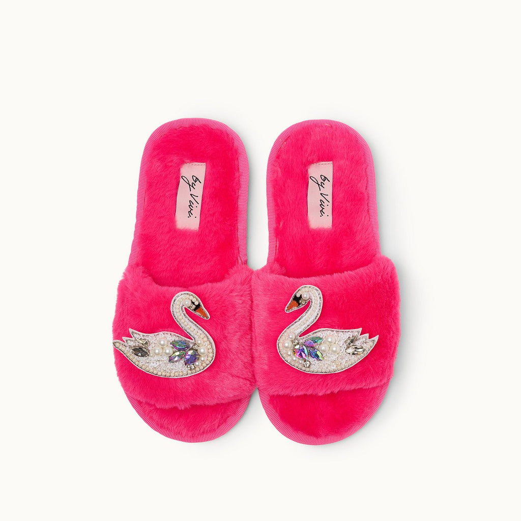 BROSCHEN FÜR SLIPPER - SCHWÄNE (2 Stk.)