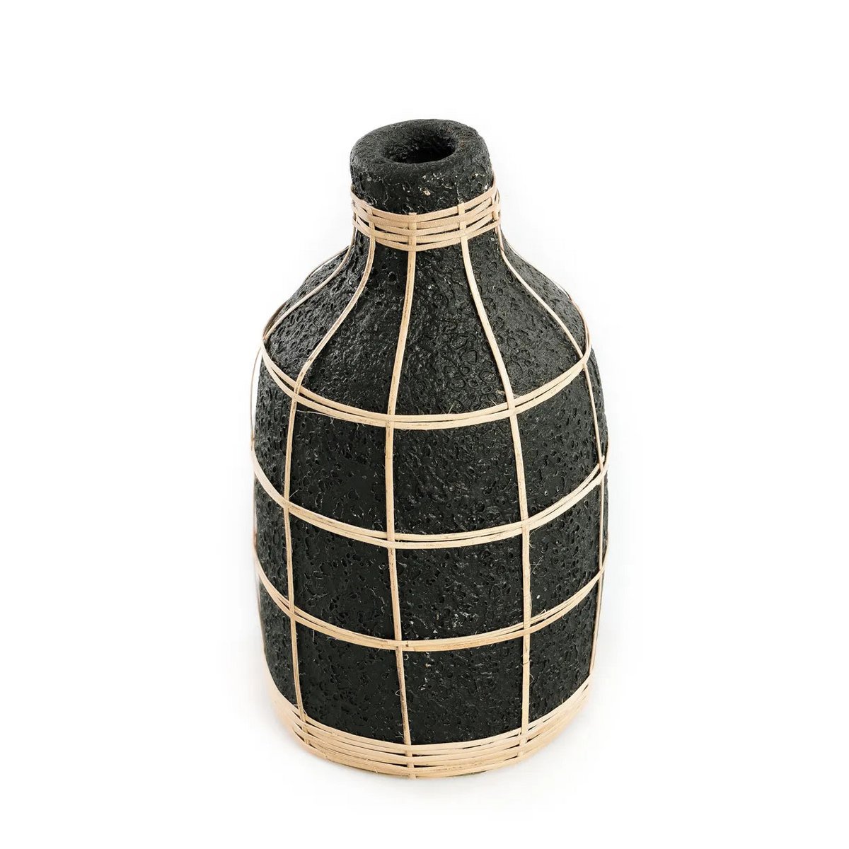 BAUCHIGE TERRAKOTTA-VASE (SCHWARZ) - 24cm