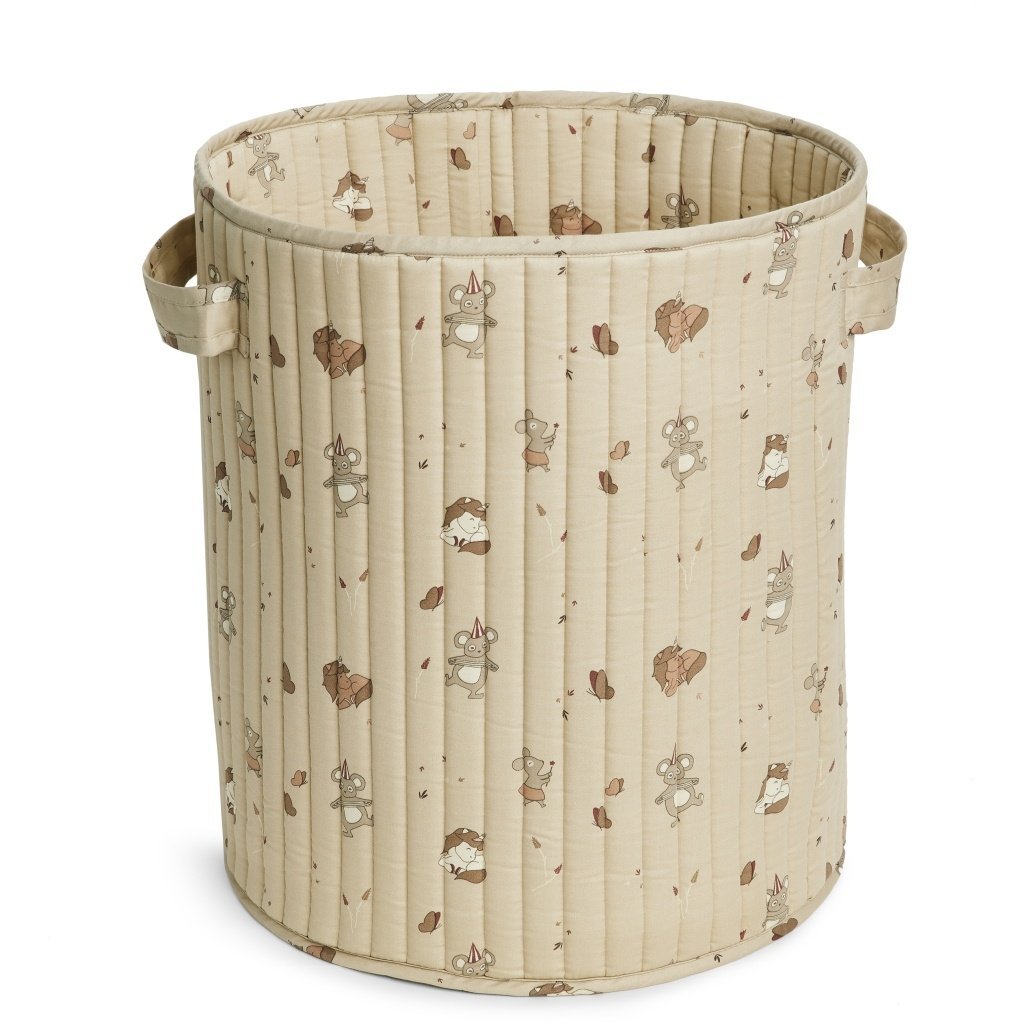 GESTEPPTER AUFBEWAHRUNGSKORB MÄUSCHEN & EINHÖRNER (GROß)