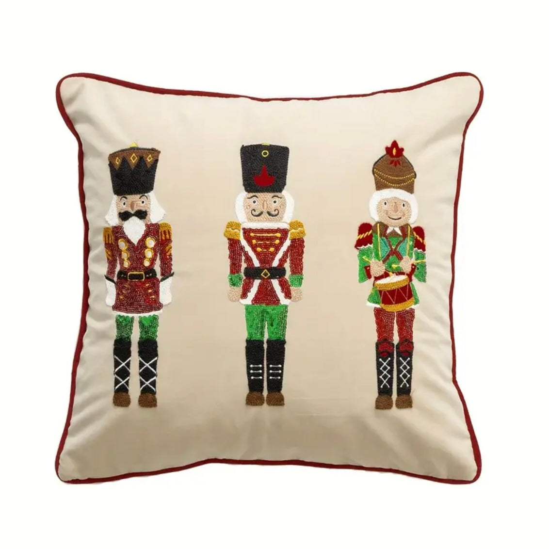 KISSENBEZUG AUS SAMT | NUSSKNACKER MIT PAILETTEN - 45x45cm