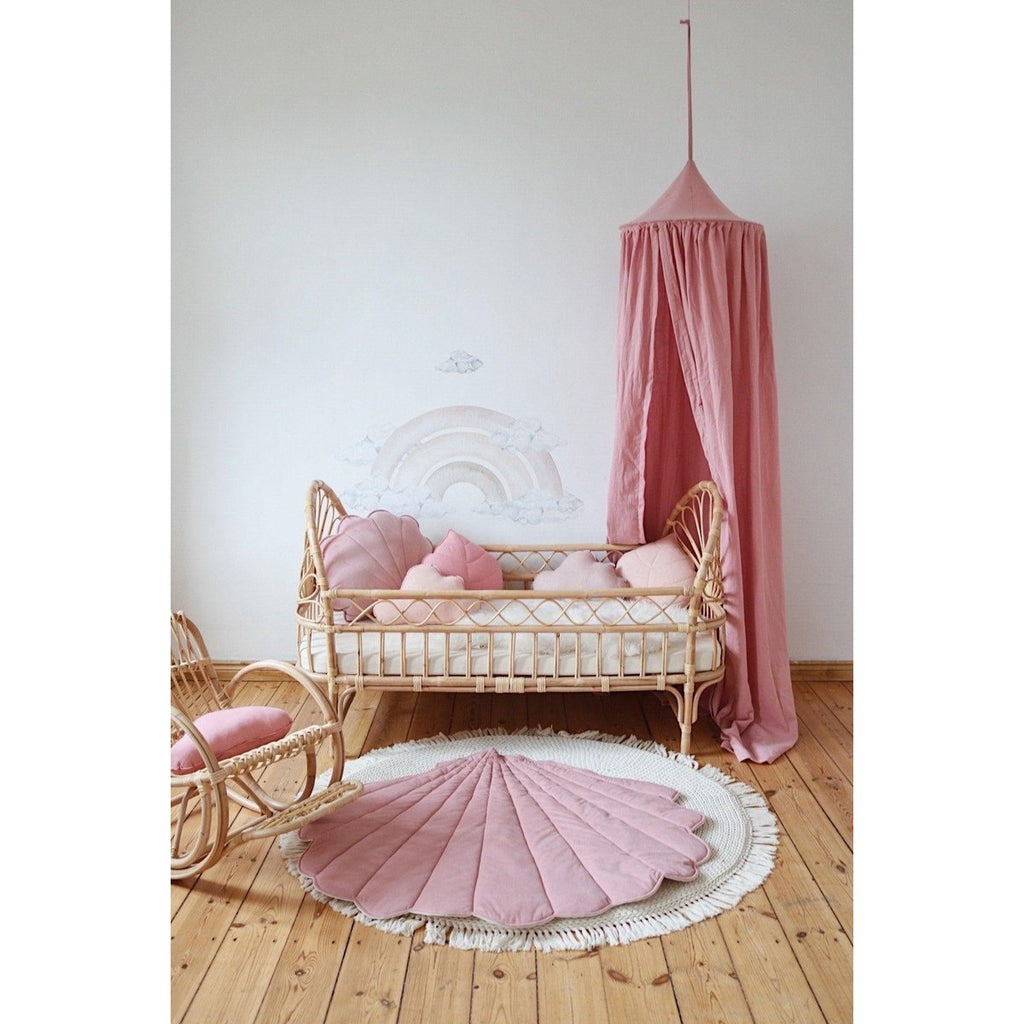 SAMT-MUSCHELKISSEN (ROSA) - 60cm